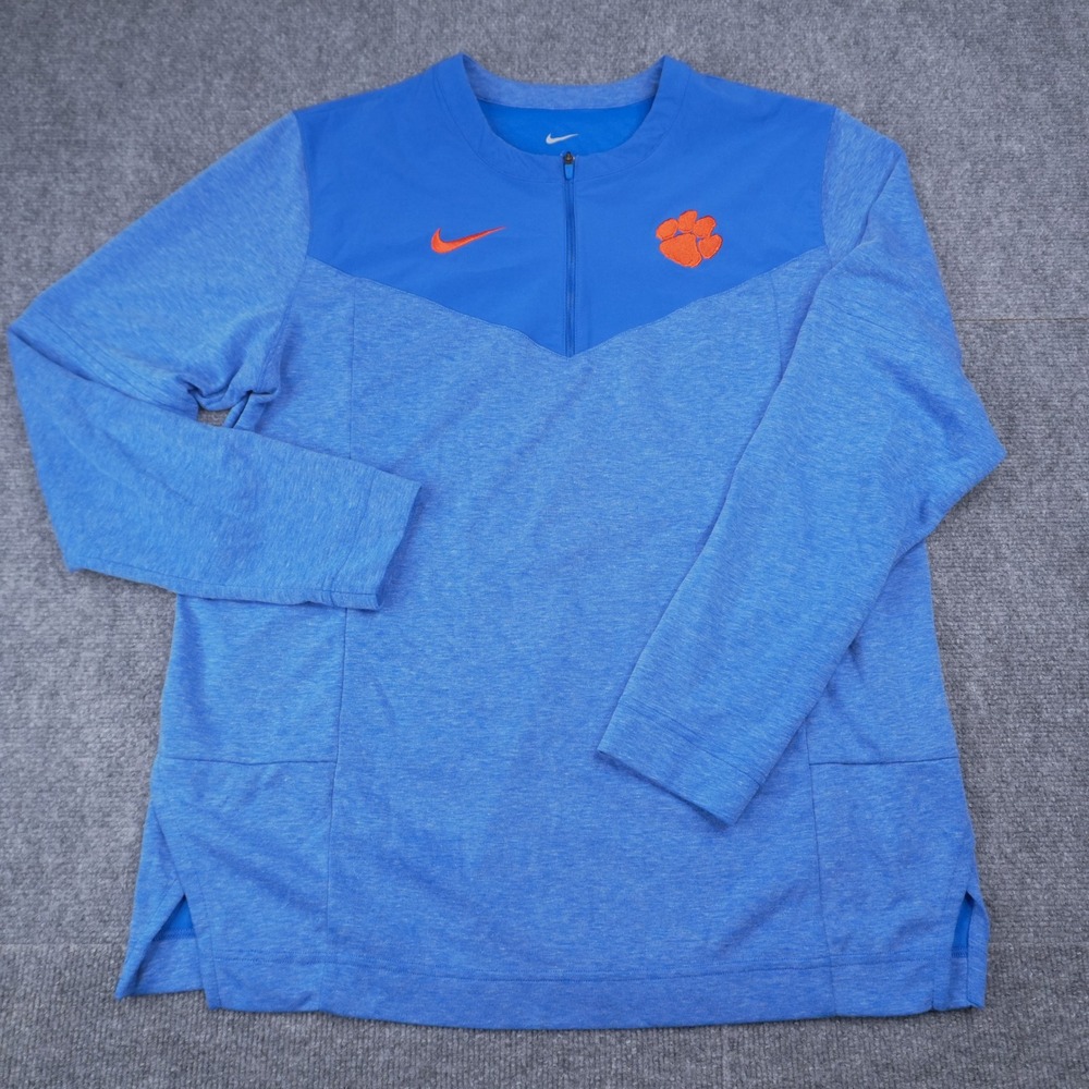 Nike Clemson Tigers 1/4 Zip Pullover Mens Large Blue Dri-FIT Training Top - Picture 4 of 10